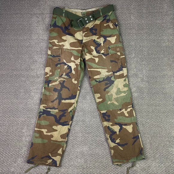 Trousers Hot Weather Woodland Camo Pattern Combat Mens Medium Long Military Pant - Picture 1 of 16